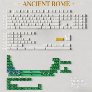 Ancient Rome + Bright Transparent PC Gradient Green + Pearl Marble Textured Spacebar