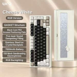 Cheese White - Electrophoresis - RGB / Kailh Snow Cocoa Switch / Ice Crystal