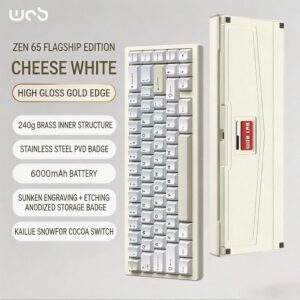Cheese White (ARGB - Snow Peak Cocoa Switch) FR4 Fixed | Secondary Highlight Electrophoresis(Gold Edge)