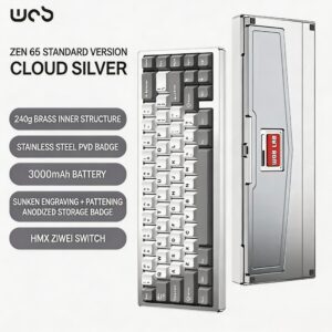 Flowing Cloud Silver (ARGB - Ziwei Switch) PC Fixed | 180 Grit | Anodized