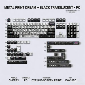 Metal Dye-Sub Printed Set + PC Black Add-on (150 keys)