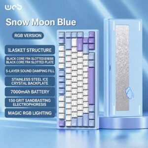 Snow Moon Blue - Electrophoresis - RGB / Kailh Snow Cocoa Switch / Ice Crystal
