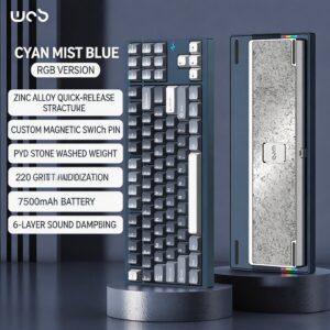 Azure Blue - Anodized - Tri-Mode RGB / Snow Peak Cocoa Switch