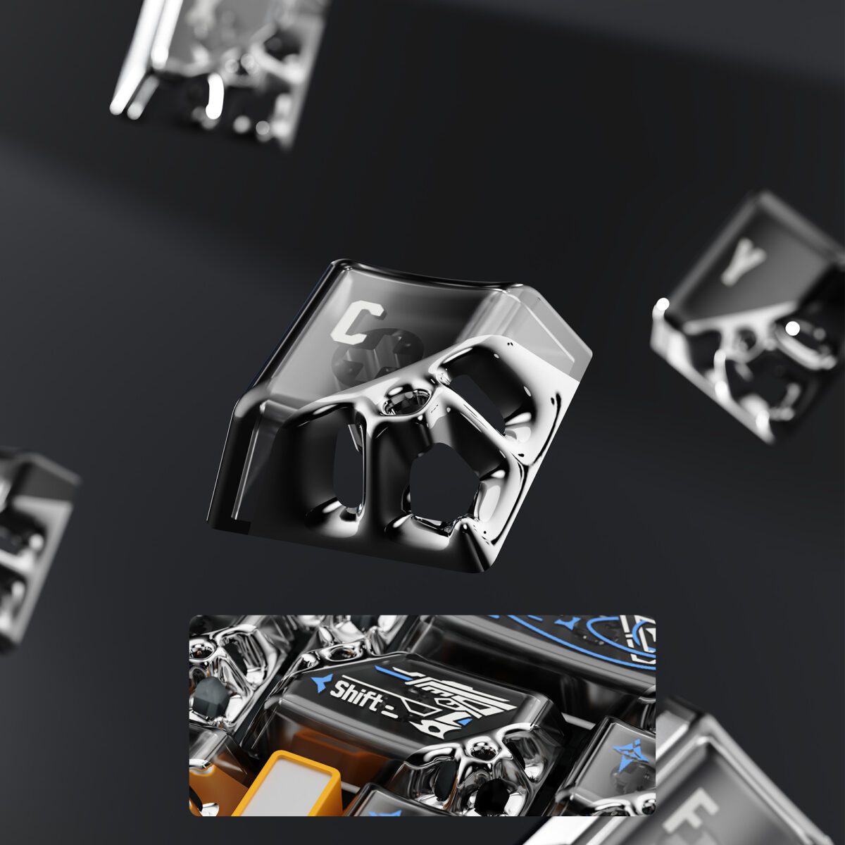 HEK Quantum Honeycomb Transparent PC Keycaps