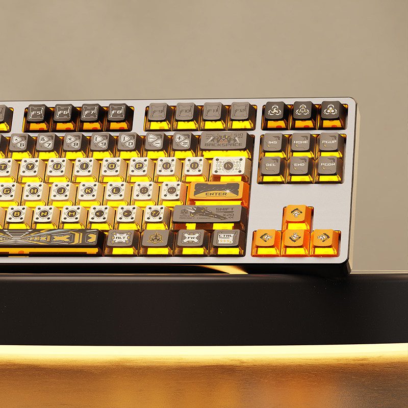 HEK Time Spaceship PBT + PC Shine-Through Keycap Set