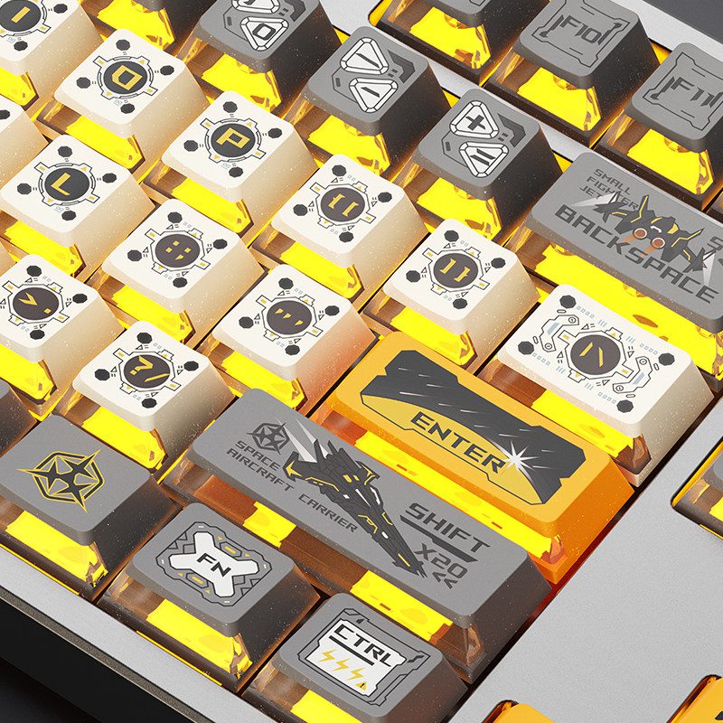 HEK Time Spaceship PBT + PC Shine-Through Keycap Set