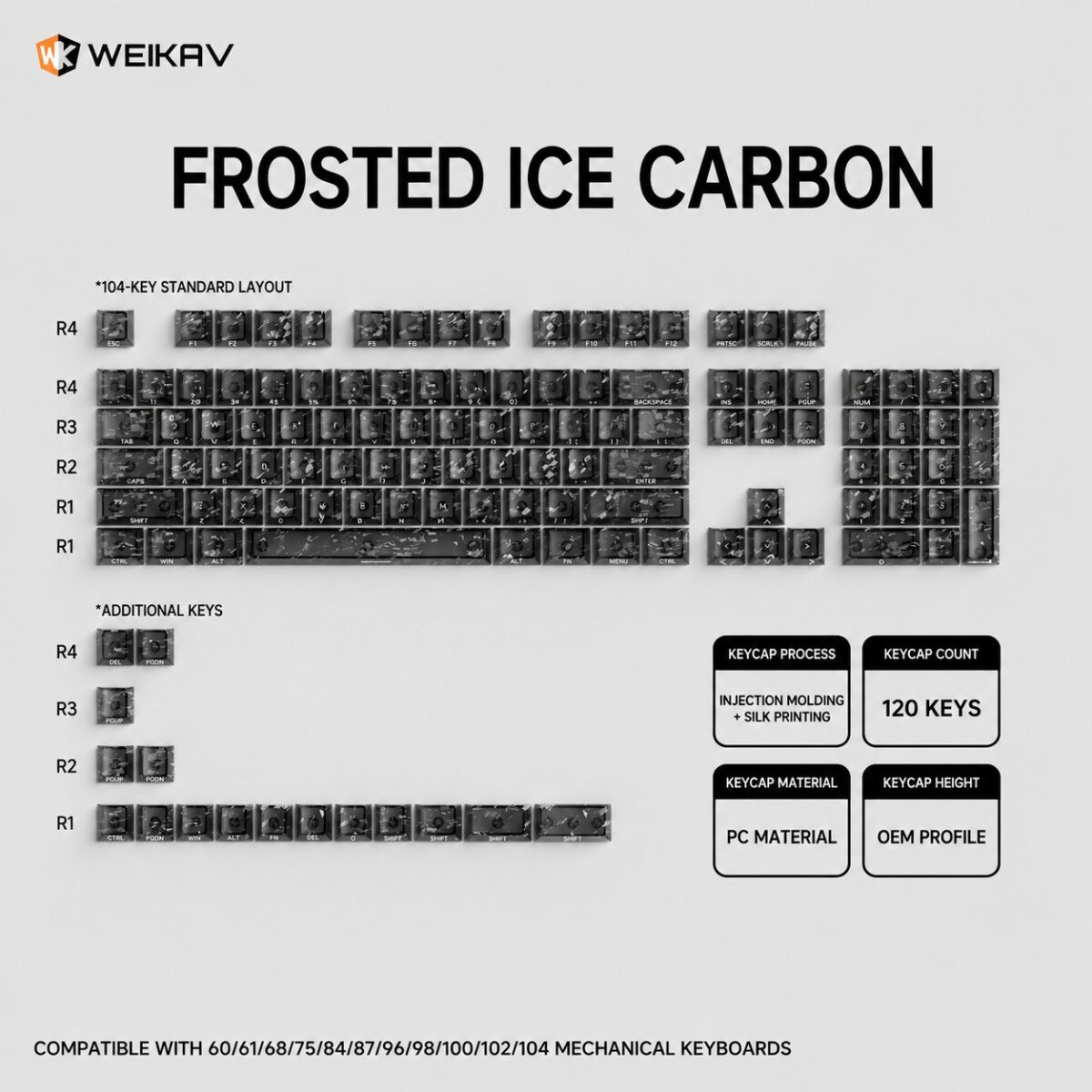 WEIKAV Ice Crackle Translucent Keycaps