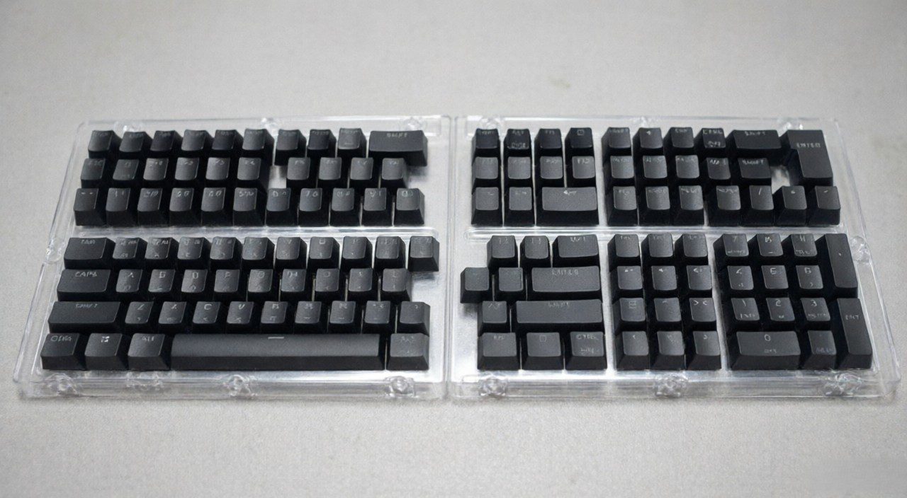 Black Hangul Translucent Keycaps