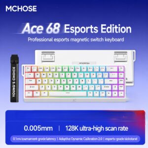 Ace68 Esports Edition White Blue Ice Hall Effect Switch