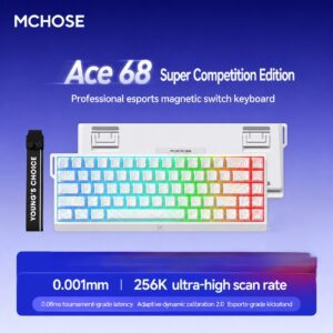 Ace68 Ultra Edition White Contour Line Flash Hall Effect Switch