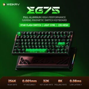 Anodized Black Pixel Black Transparent Keycaps - XueRen Magnetic Axis