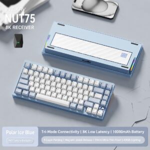 Anodized Ice Blue - Ocean Blue - Naihuang Switch - Brushed Backplate