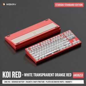 Anodized Red White Transparent with Orange-Red Coconut Switch