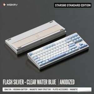 Anodized Silver Clear Blue Coconut Switch
