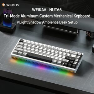 Anodized Silver PBT Dark Night with Coconut Switch