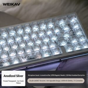 Anodized Silver White Satin Carbon Texture with Coconut Switch