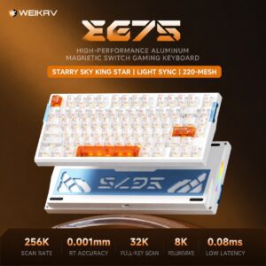Spray-coated White - Pixel White Transparent Keycaps YingXue Magnetic Axis