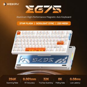 Spray-coated White - Pixel White Transparent Keycaps - XueRen Magnetic Axis