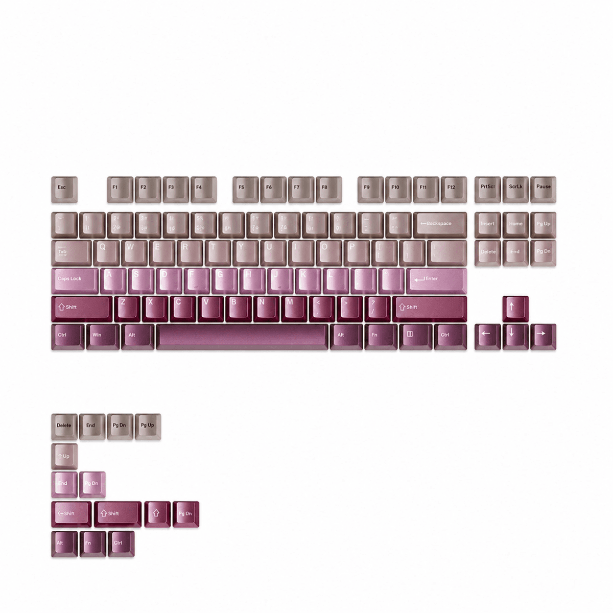 HEK Pink Gradient Metallic Paint OEM Keycap Set