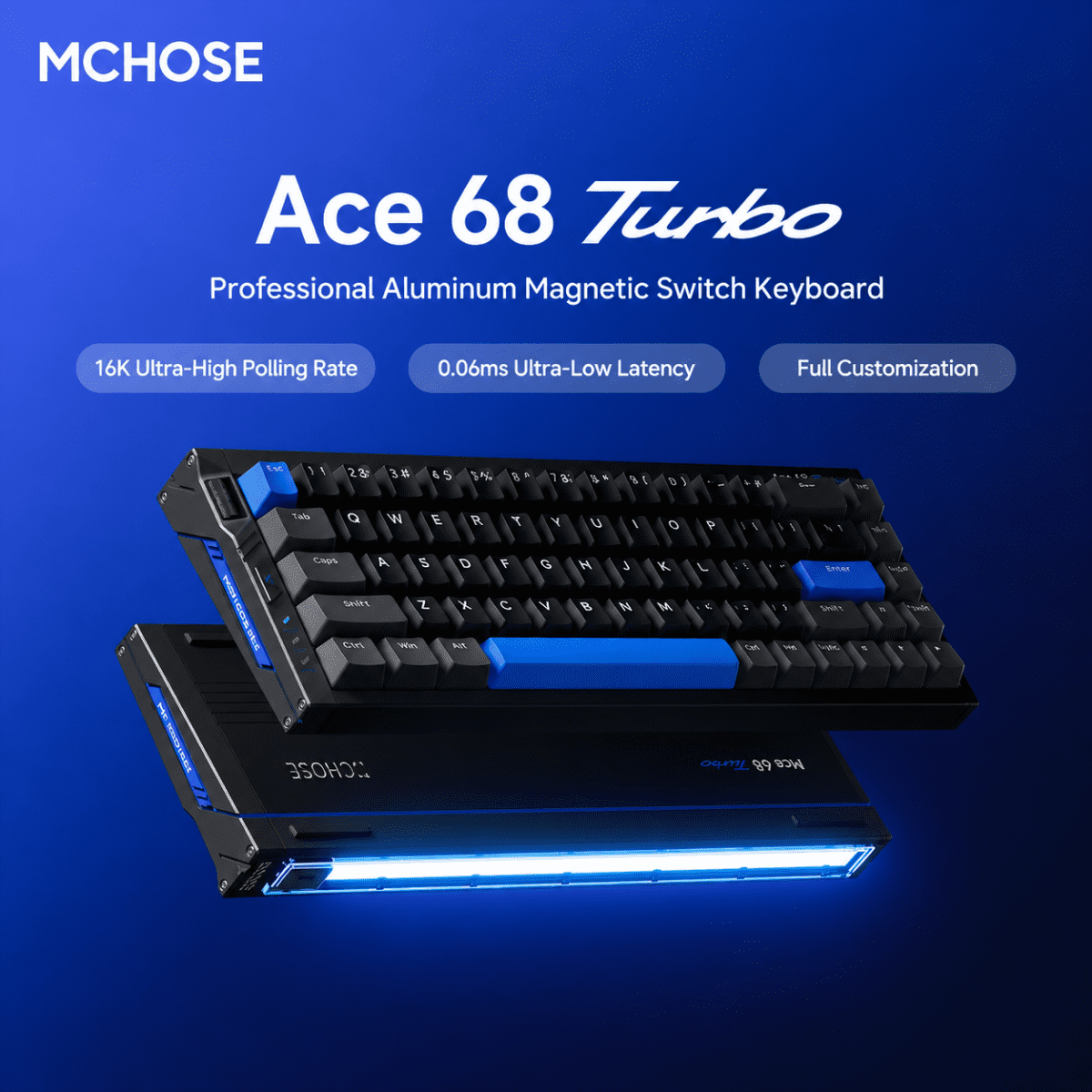 MCHOSE Ace 68 Turbo Magnetic Switch Mechanical Gaming Keyboard - Pink