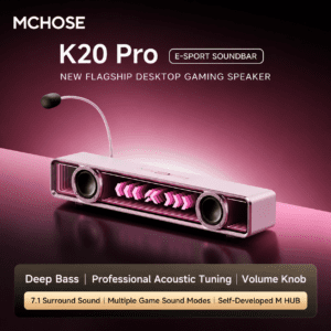K20 Pro Pink with Detachable Microphone and Volume Knob