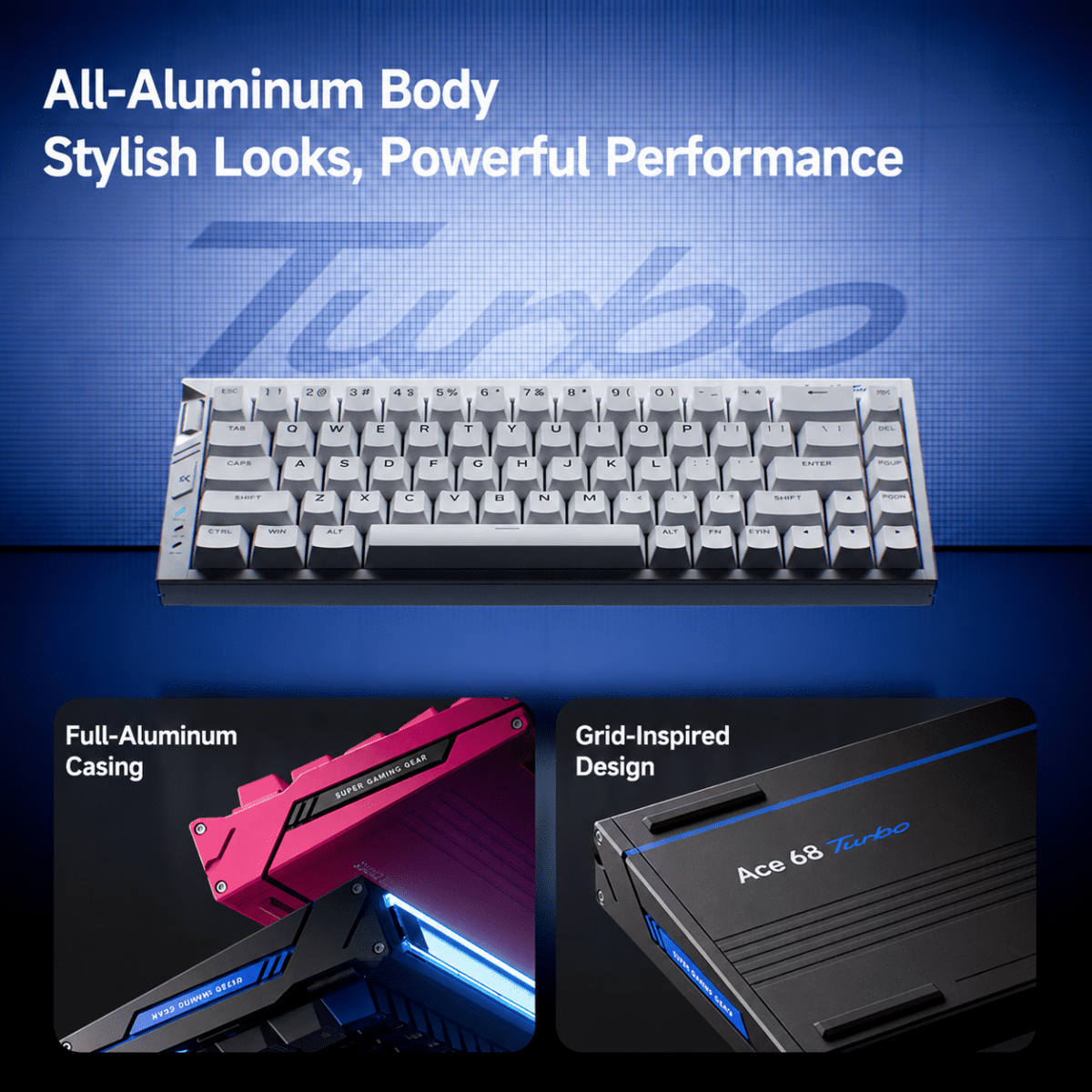 MCHOSE Ace 68 Turbo Magnetic Switch Mechanical Gaming Keyboard - Pink
