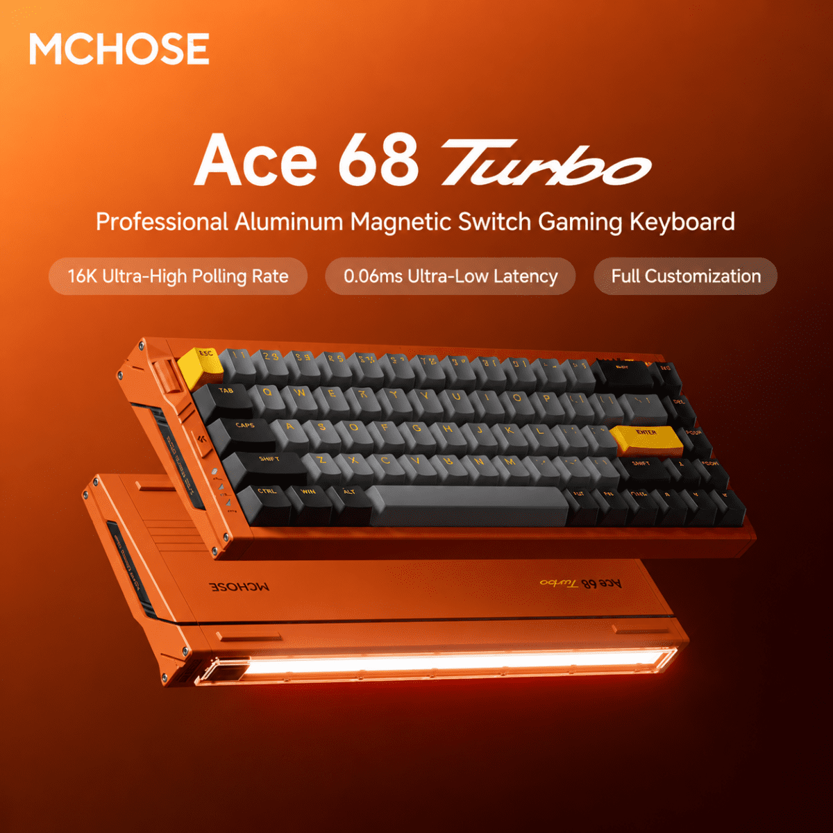 MCHOSE Ace 68 Turbo Magnetic Switch Mechanical Gaming Keyboard - Pink