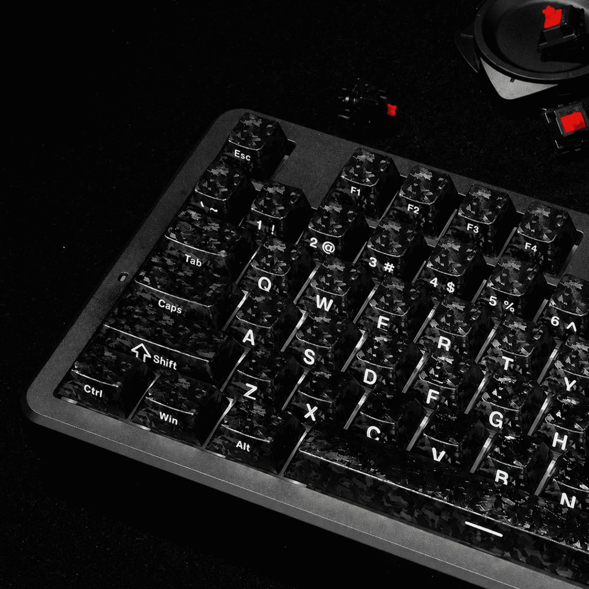 HEK Carbon Texture Side-Printed 87-Key Keycap Set