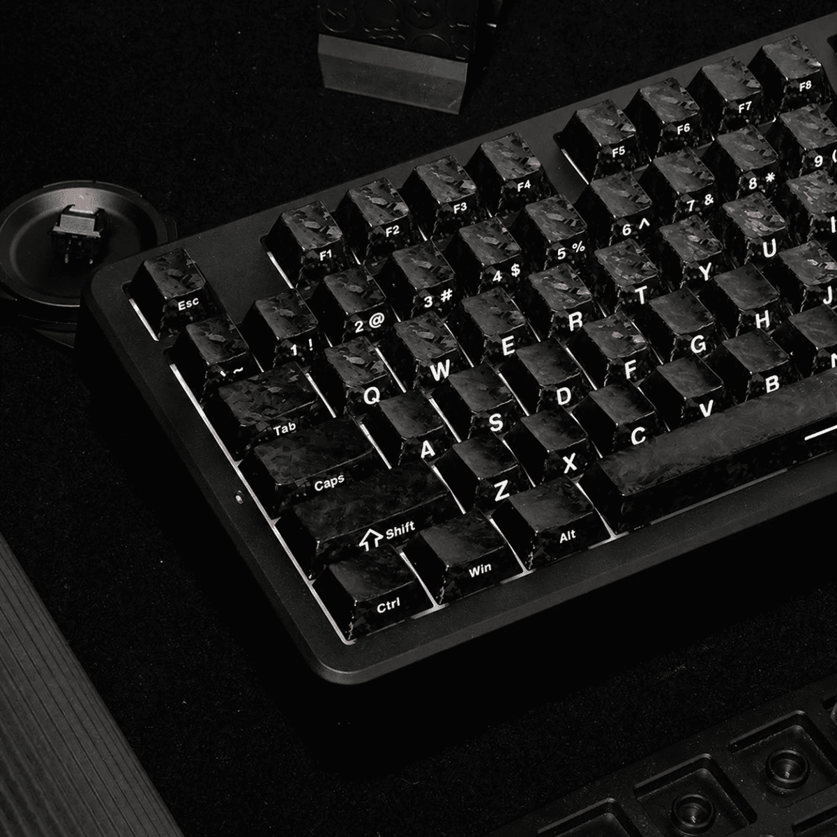HEK Carbon Texture Side-Printed 87-Key Keycap Set