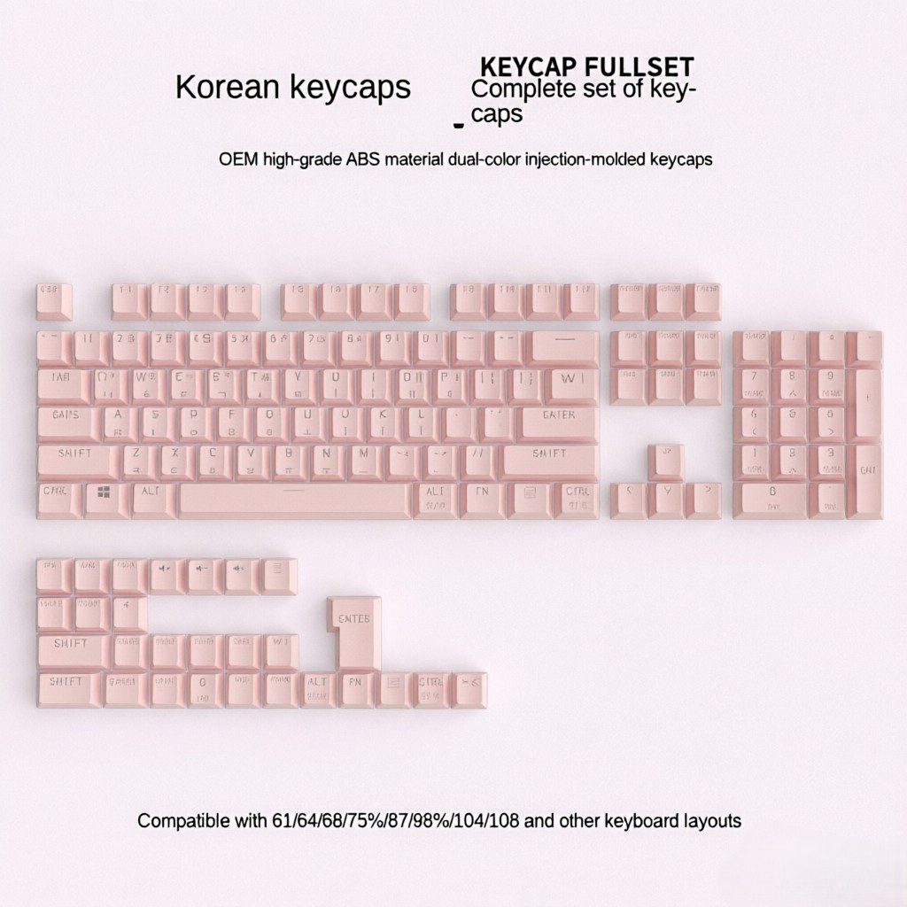 Black Hangul Translucent Keycaps