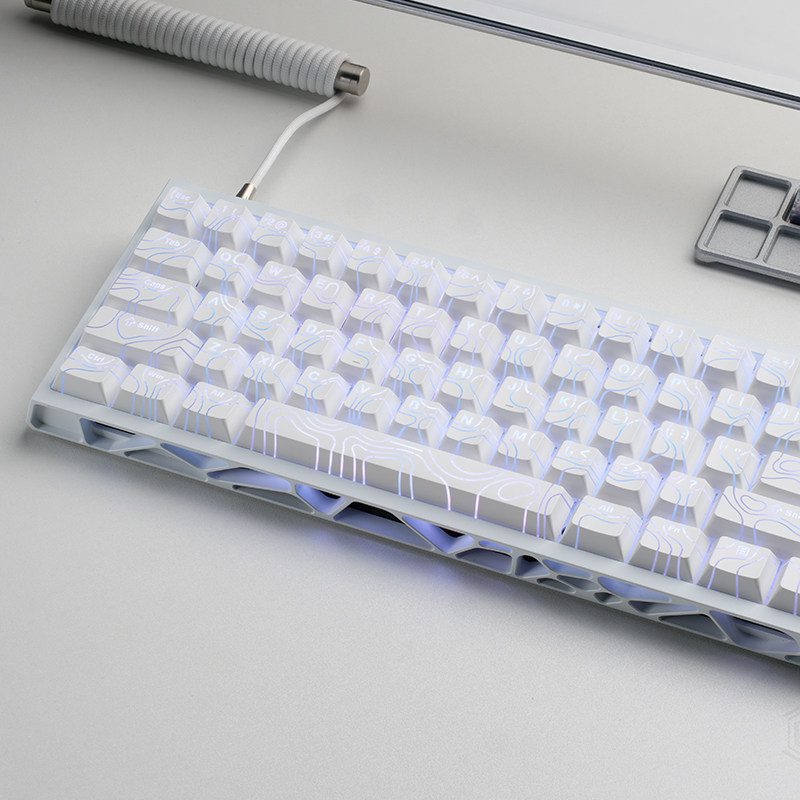 HEK White PBT Shine-Through 118-Key Keycap Set