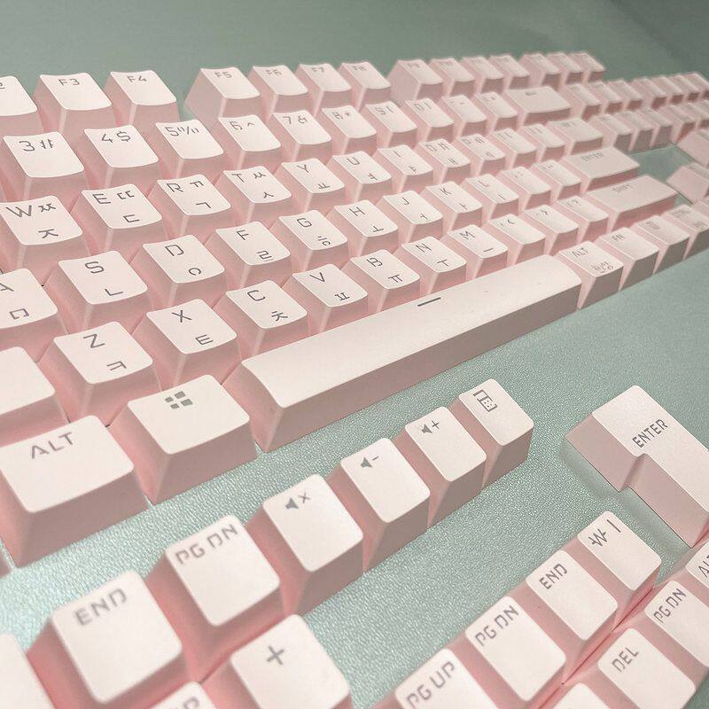 Black Hangul Translucent Keycaps