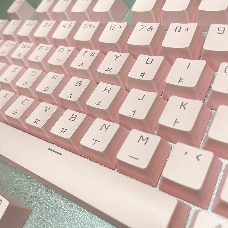 Black Hangul Translucent Keycaps