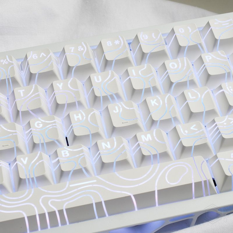 HEK White PBT Shine-Through 118-Key Keycap Set