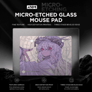 HEK Micro-Etched Tempered Glass Mouse Pad