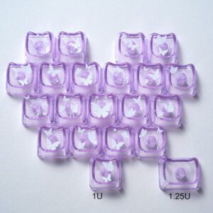White Butterfly Heart Purple PC 21 Keys