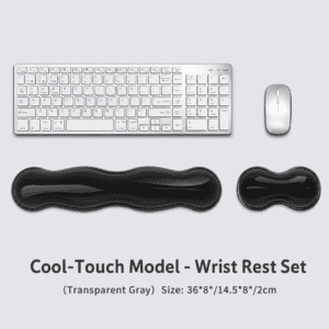 Keyboard and Mouse Wrist Rest Set - Translucent Black