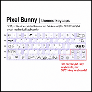 Pixel Bunny 64 - Key Kit for 63 64 Layouts