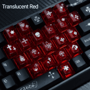 Chrome Hearts - Inspired Heart Accent 21 - Key Kit - Translucent Red