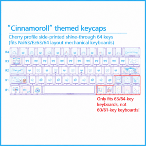 Cinnamoroll 64 - Key Kit for 63 64 Layouts