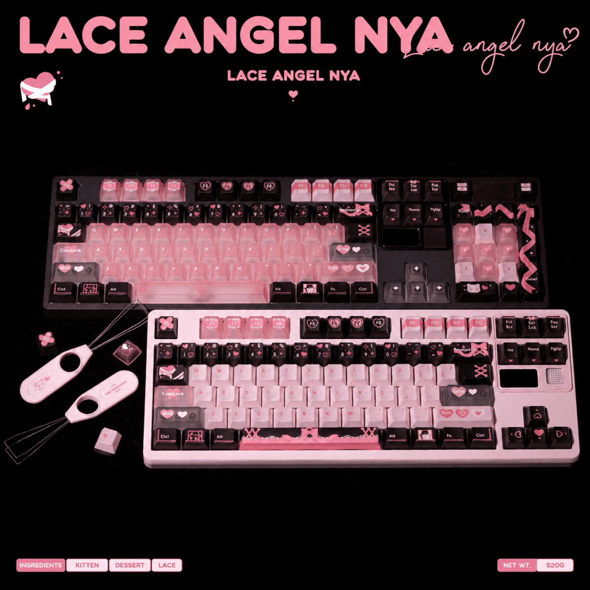 taobao-2-ai-custom-4 FRONTIER Lace Angel Mi 224-Key PBT + PC Keycap Set