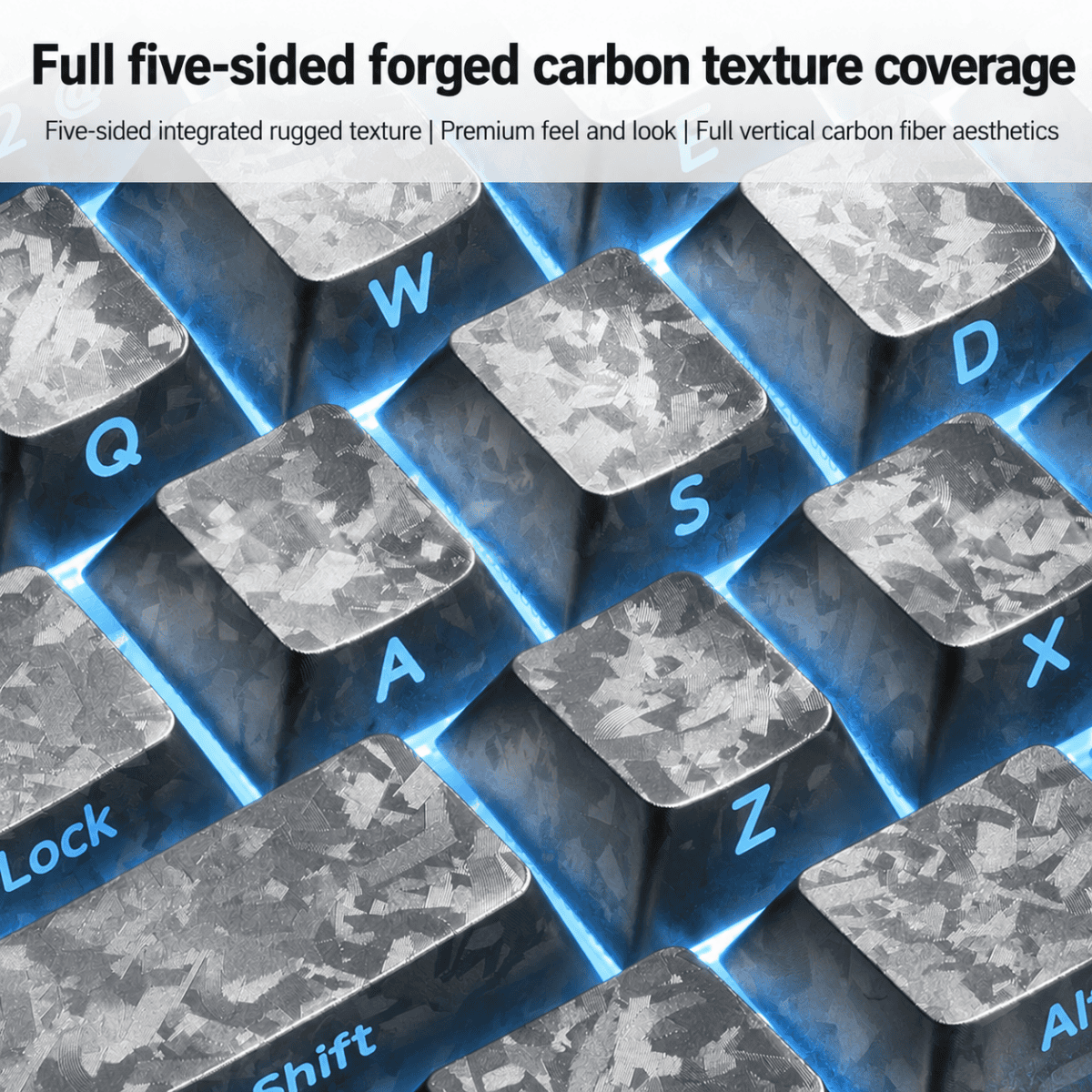 HEK Silver Carbon Keycaps