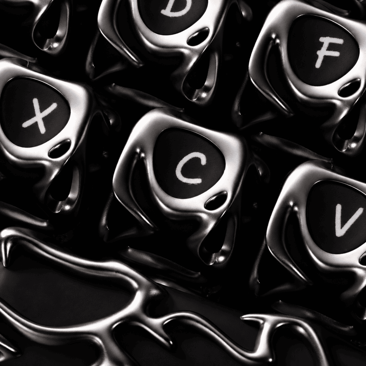 HEK Venom Metallic Through Keycaps