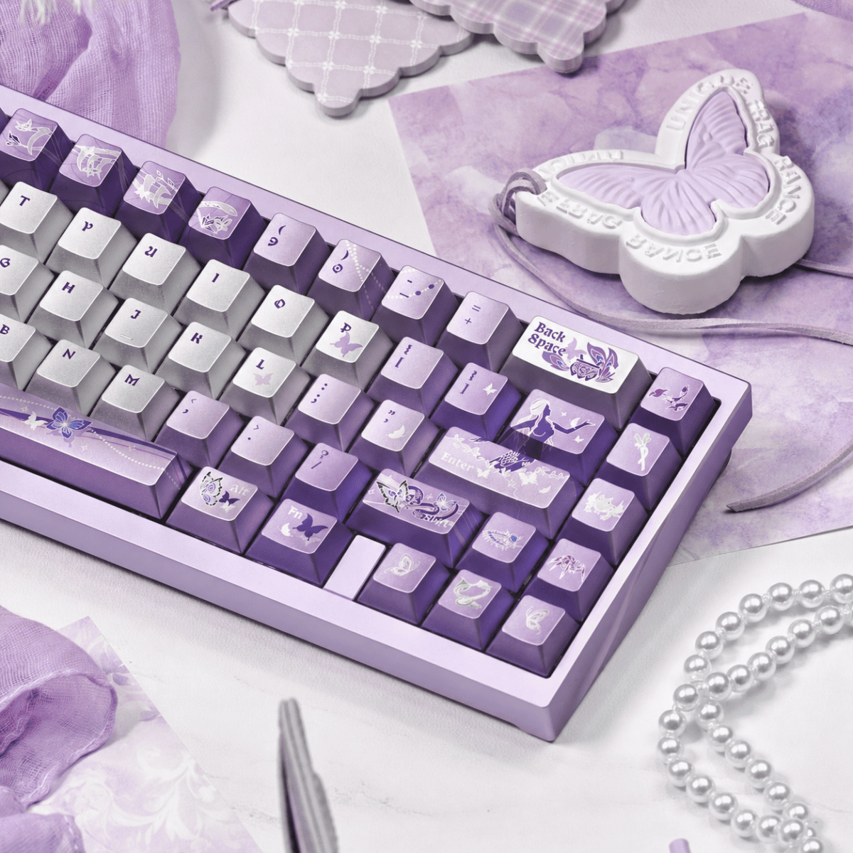 HEK Snake Shadow Butterfly Dream 2.0 Metal Paint Keycaps
