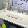 HEK Large Leather-Style Desk Mat Mouse Pad with Stitched Edge