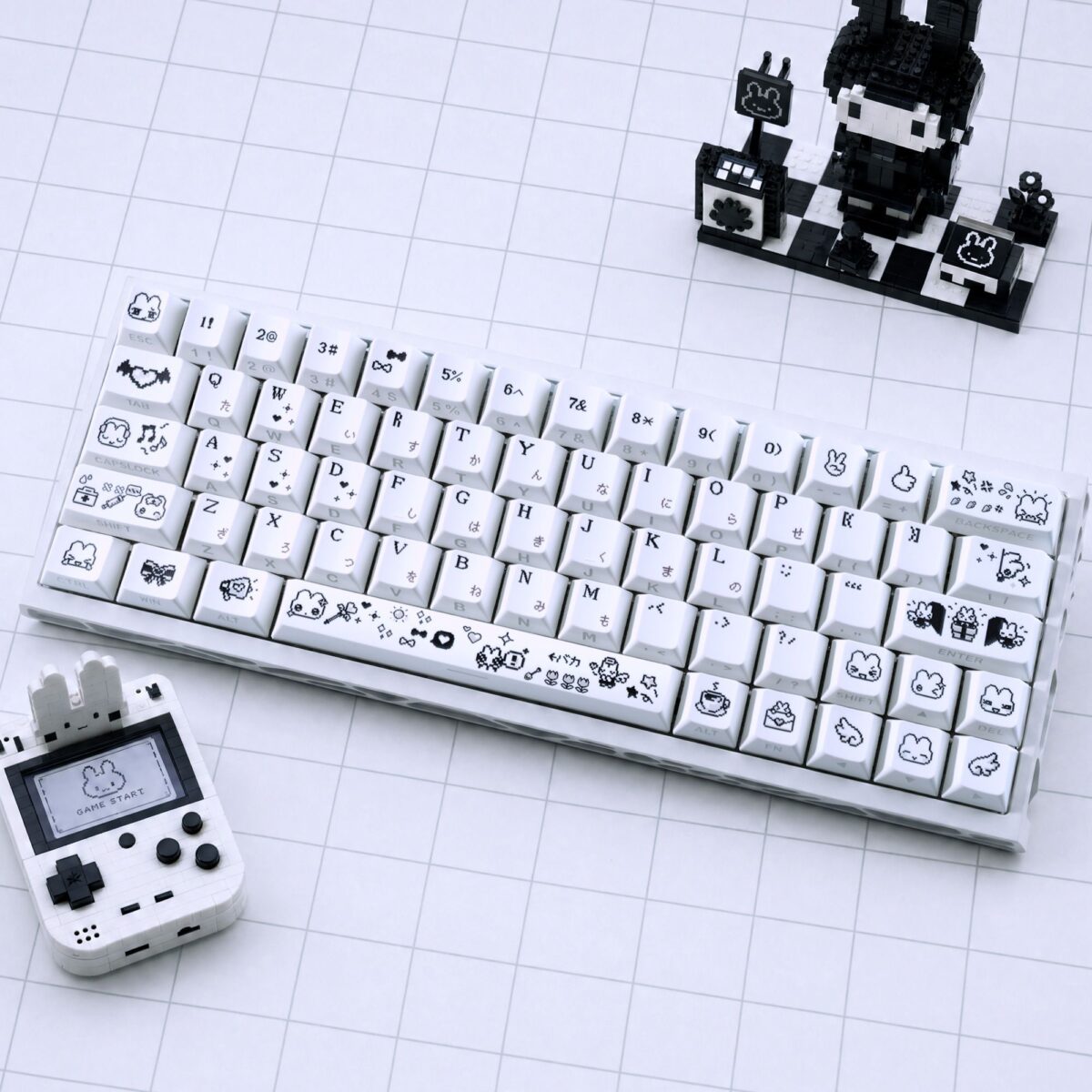 taobao-3-ai-skip-55 HEK Pixel Bunny Shine-Through Keycaps