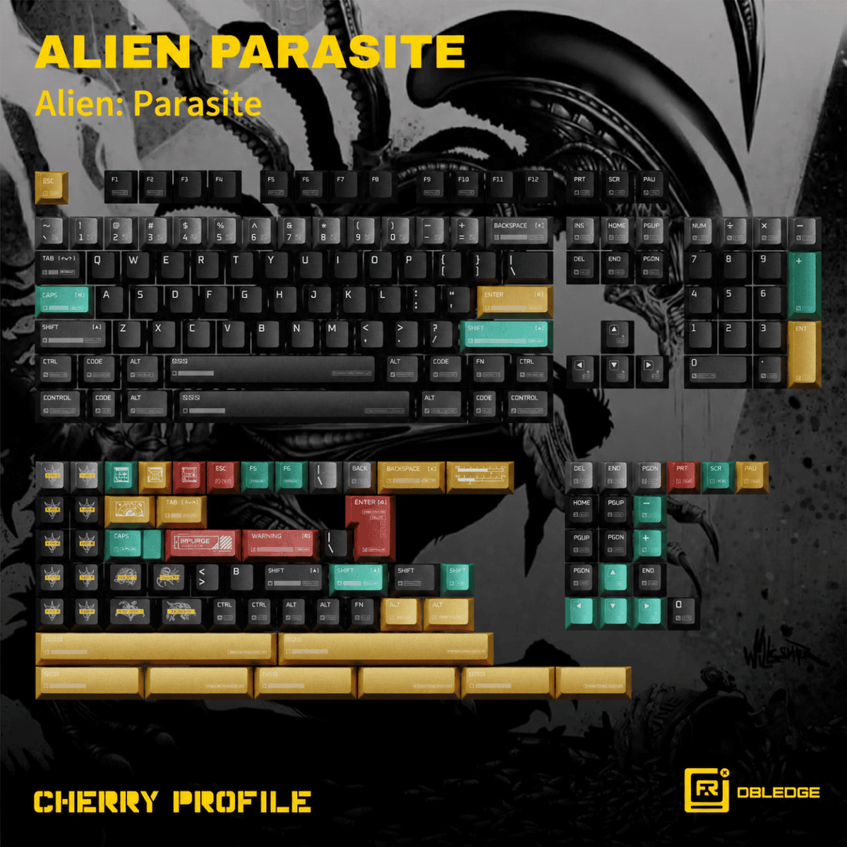 FRONTIER Alien Parasite Theme PBT Keycap Set