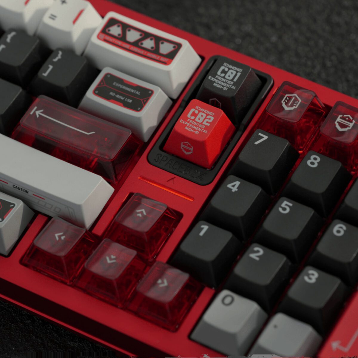 FRONTIER Crimson PBT Shine-Through Keycap Set