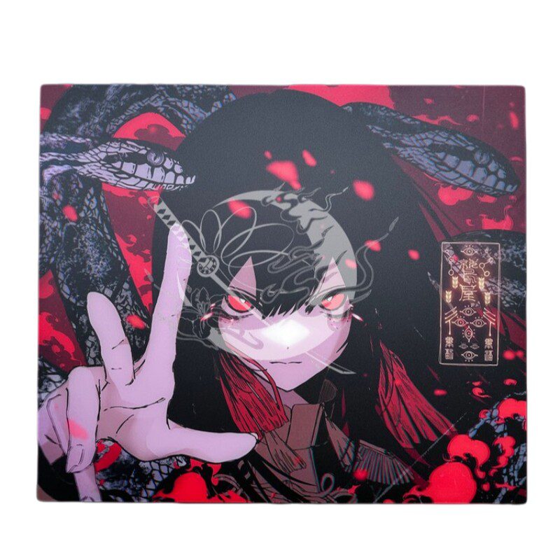 HEK AbyssGaming Red Jade Anime Tempered Glass Mouse Pad