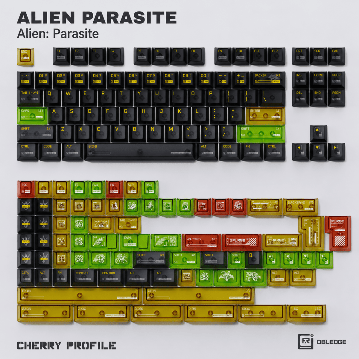 FRONTIER Alien Parasite Theme PBT Keycap Set